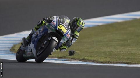 Cal Crutchlow racing his motorbike