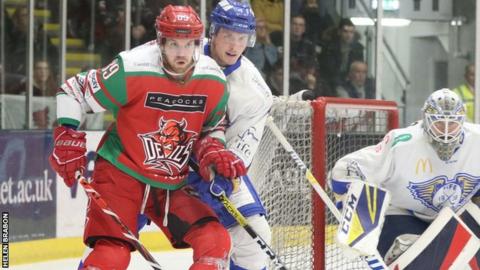 Cardiff Devils' Mike McNamee in action against Fife Flyers