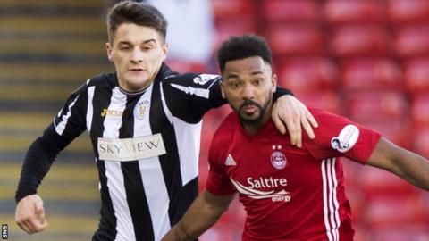 Kyle Magennis of St Mirren and Aberdeen's Shay Logan