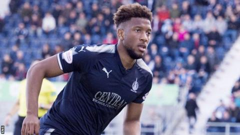Myles Hippolyte in action for Falkirk