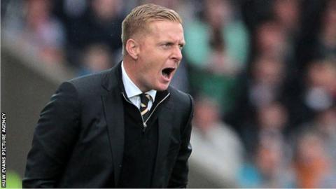 Swansea manager Garry Monk shouts at his team
