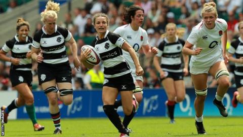 Jasmine Joyce makes a break for Barbarians against England