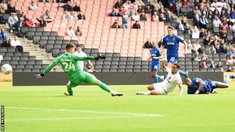 Sam Nombe scores for MK Dons