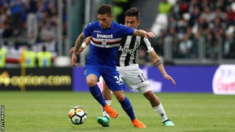 Lucas Torreira in action for Sampdoria