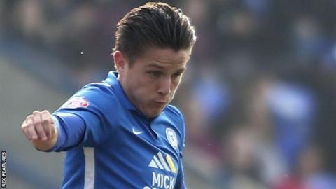 Tom Nichols in action for Peterborough