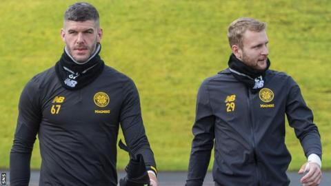 Celtic goalkeepers Fraser Forster and Scott Bain