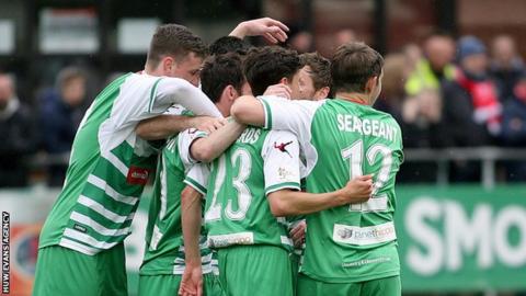 The New Saints celebrate