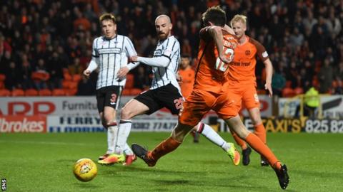 Sam Stanton scores for Dundee United against Dunfermline
