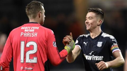 Dundee's Elliot Parish and Cammy Kerr