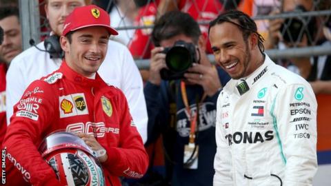 Charles Leclerc (left) and Lewis Hamilton