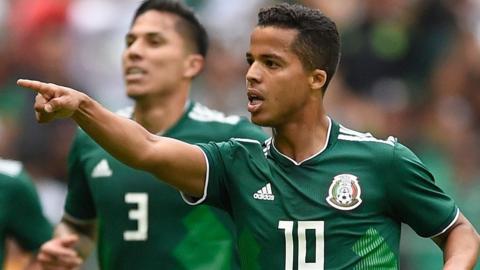 Mexico's Giovani dos Santos celebrates his goal against Scotland