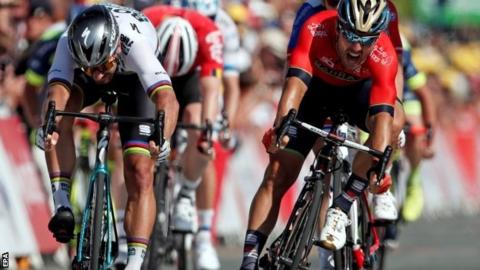 Peter Sagan wins stage two from Sonny Colbrelli
