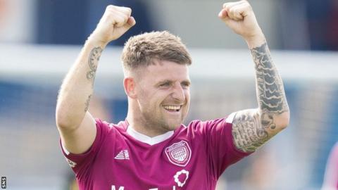Bobby Linn celebrates an Arbroath goal