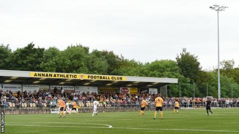 Annan Athletic at their Galabank home