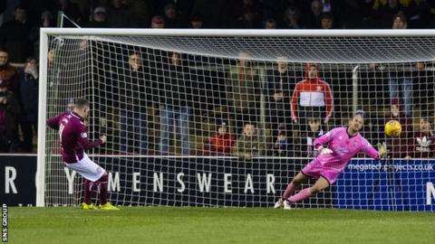 Linn's penalty was his fifth goal of the season and put Arbroath 2-0 up