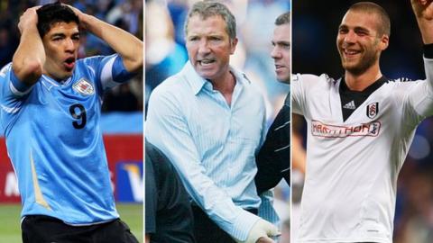 A split image of Luis Suarez, Graeme Souness and Pajtim Kasami