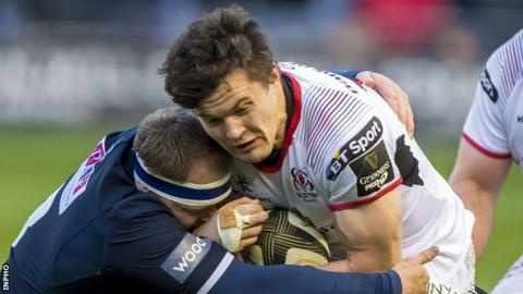 Jacob Stockdale sustained a hamstring injury in Ulster's 29-7 win over Edinburgh at Murrayfield on 12 April