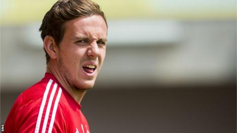 Danny Ward in goal for Aberdeen