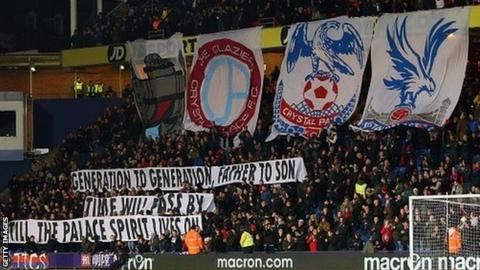Fans at Crystal Palace's Selhurst Park ground