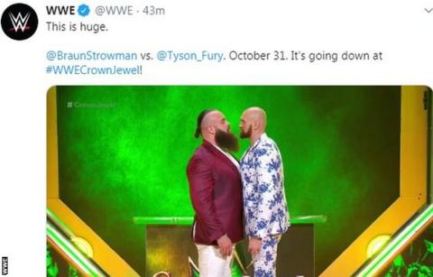 Tyson Fury has shared a rivalry with Braun Strowman during appearances on WWE