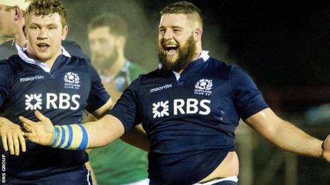 Nick Beavon in action for the Scotland club XV