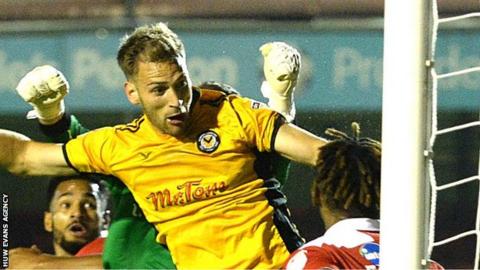 Mickey Demetriou scores for Newport