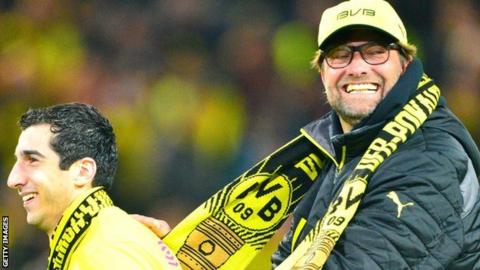 Henrikh Mkhitaryan and Jurgen Klopp