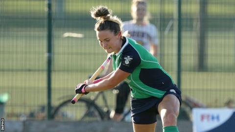 Nikki Evans marked her 150th cap with her 35th goal for Ireland
