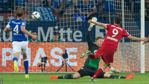 Robert Lewandowski scores for Bayern Munich