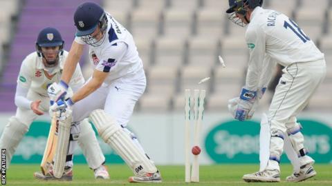 Jimmy Adams bowled