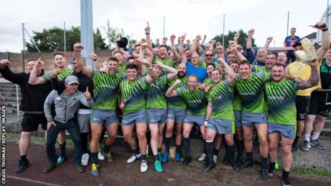 West Wales Raiders celebrate victory Coventry Bears