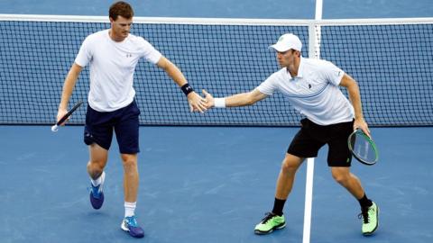 Jamie Murray and John Peers at the US Open doubles semi final