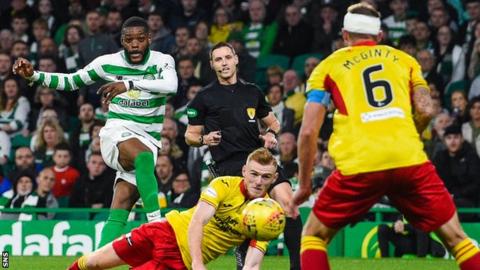 Olivier Ntcham scores for Celtic against Partick Thistle