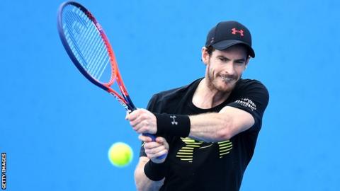 Andy Murray in action