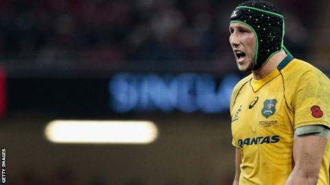 Adam Coleman in action for Australia