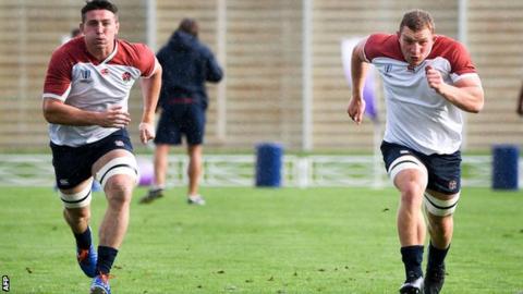 Tom Curry and Sam Underhill of England in training
