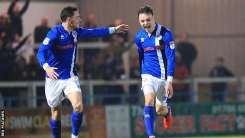 Ollie Rathbone scored Rochdale's second goal six minutes into the second half