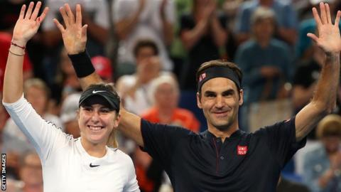 Belinda Bencic and Roger Federer