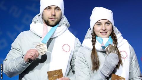 Alexander Krushelnitsky won bronze in the mixed doubles alongside wife Anastasia Bryzgalova