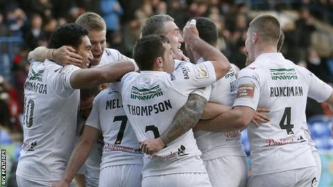 Widnes players celebrate