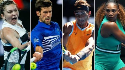 Halep, Djokovic, Nadal and Serena Williams