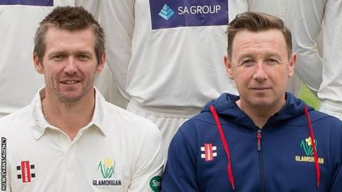 Glamorgan captain Michael Hogan (L) and coach Robert Croft
