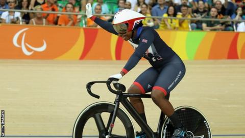 Kadeena Cox at the Rio Velodrome