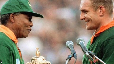 Nelson Mandela and Francois Pienaar