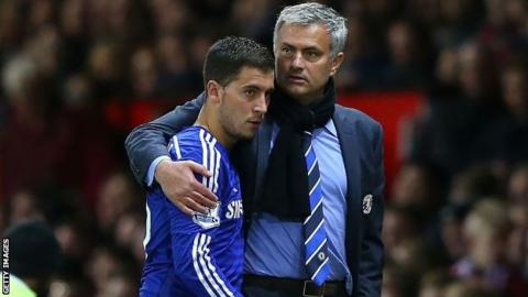 Eden Hazard and Jose Mourinho