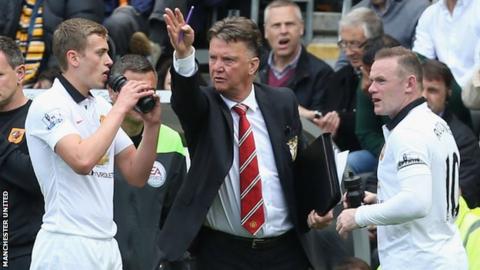 James Wilson, Wayne Rooney and Louis Van Gaal