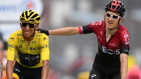 Egan Bernal and Geraint Thomas