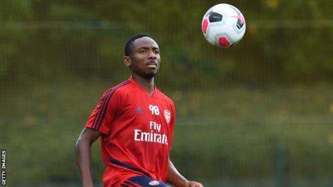 Nigerian Kelechi Nwakali training at Arsenal