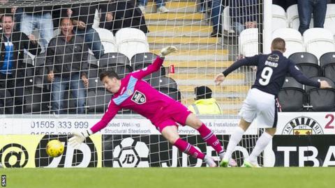 John Baird scores for Falkirk against St Mirren