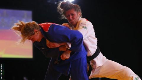 Natalie Powell and Gemma Gibbons compete at the 2014 Commonwealth Games